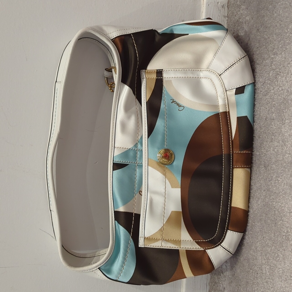 Coach Multicolor Silky Bag with Leather Accents